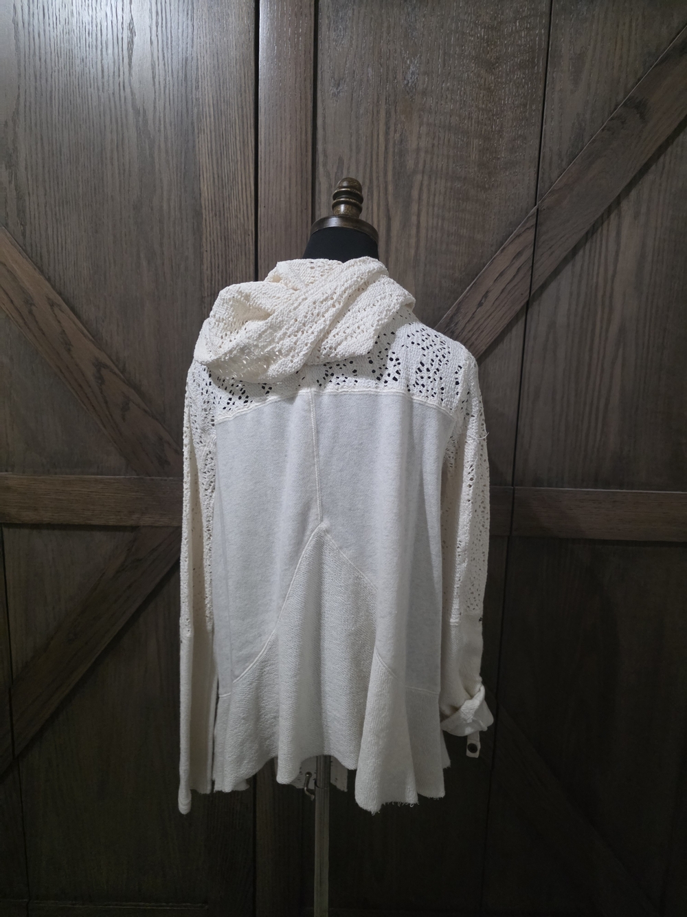 Free People Cream Crochet Hooded Cardigan - Picture 6 of 6